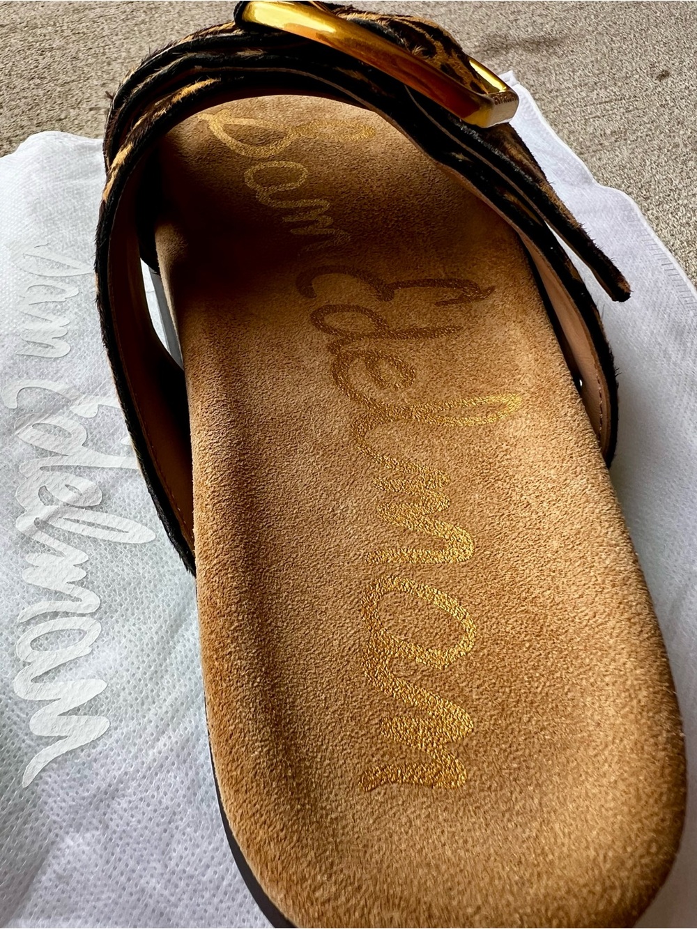 Sam Edelman Leopard Print Slide Sandals (Darla) - Picture 4 of 8